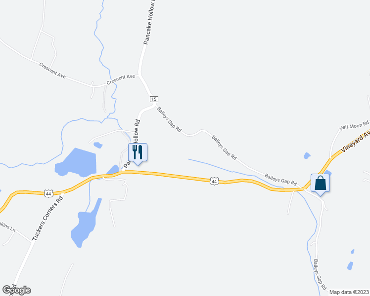 map of restaurants, bars, coffee shops, grocery stores, and more near 258 Baileys Gap Road in Highland