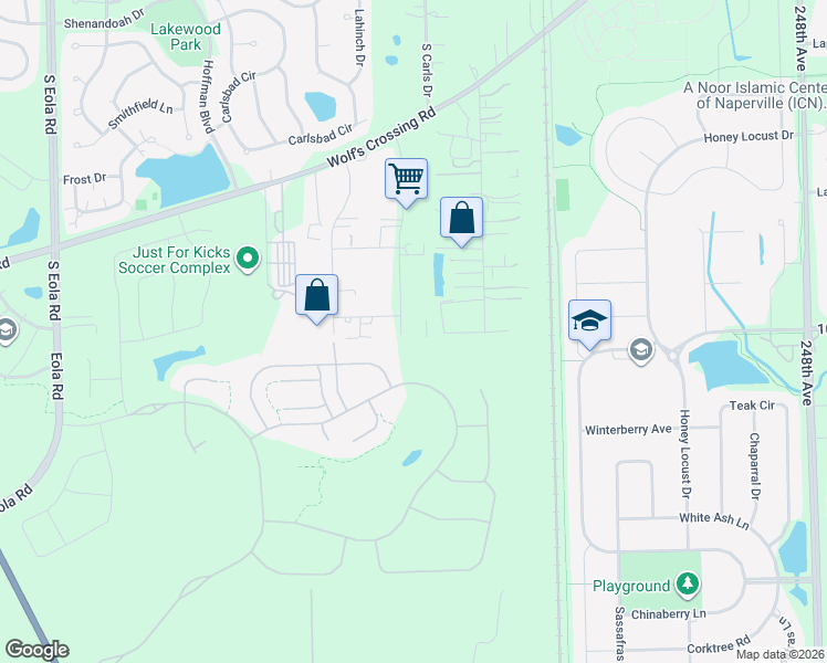 map of restaurants, bars, coffee shops, grocery stores, and more near 10261 Mandel Street in Plainfield