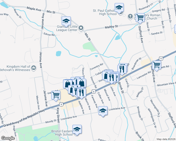 map of restaurants, bars, coffee shops, grocery stores, and more near 62 Coventry Road in Bristol