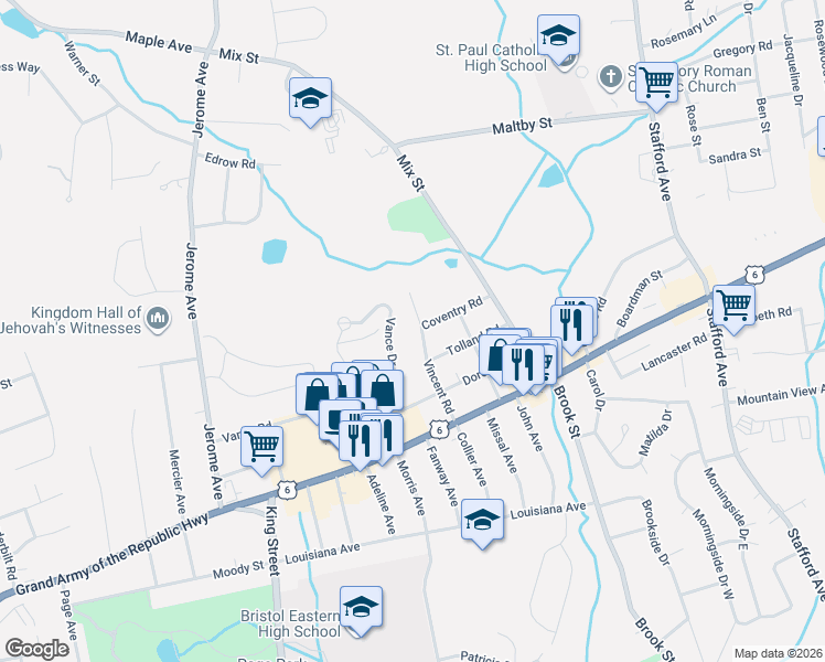 map of restaurants, bars, coffee shops, grocery stores, and more near 101 Vincent Road in Bristol