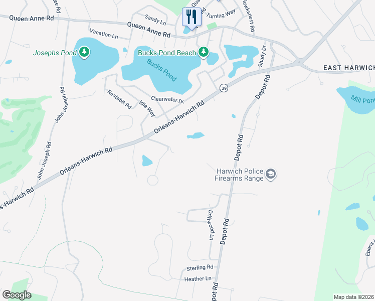 map of restaurants, bars, coffee shops, grocery stores, and more near 10 Middle Road in Harwich