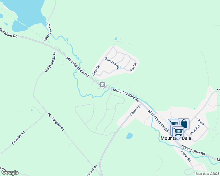 map of restaurants, bars, coffee shops, grocery stores, and more near 58 Mountaindale Road in Mountain Dale