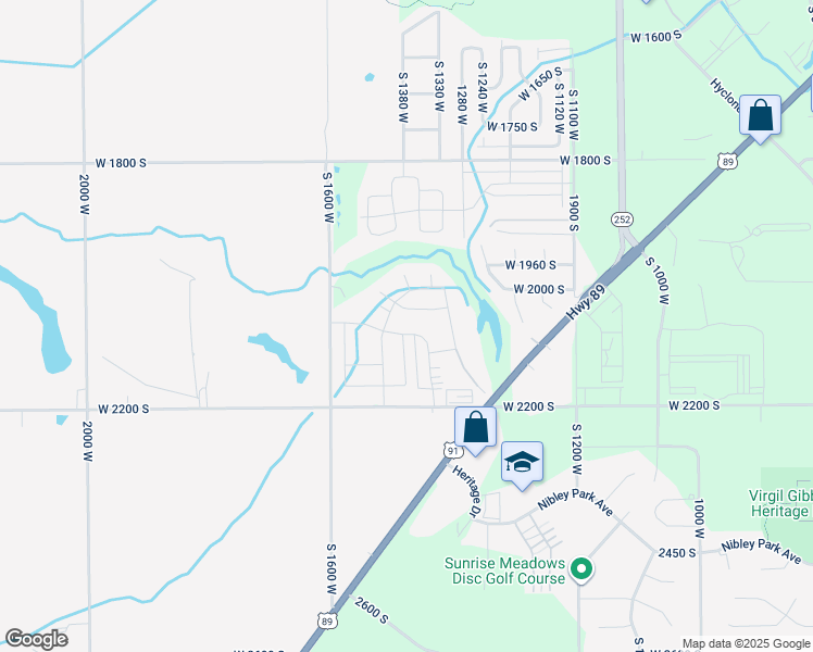 map of restaurants, bars, coffee shops, grocery stores, and more near 1485 West 2100 South in Wellsville