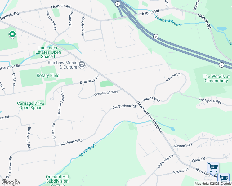 map of restaurants, bars, coffee shops, grocery stores, and more near 1510 New London Turnpike in Glastonbury