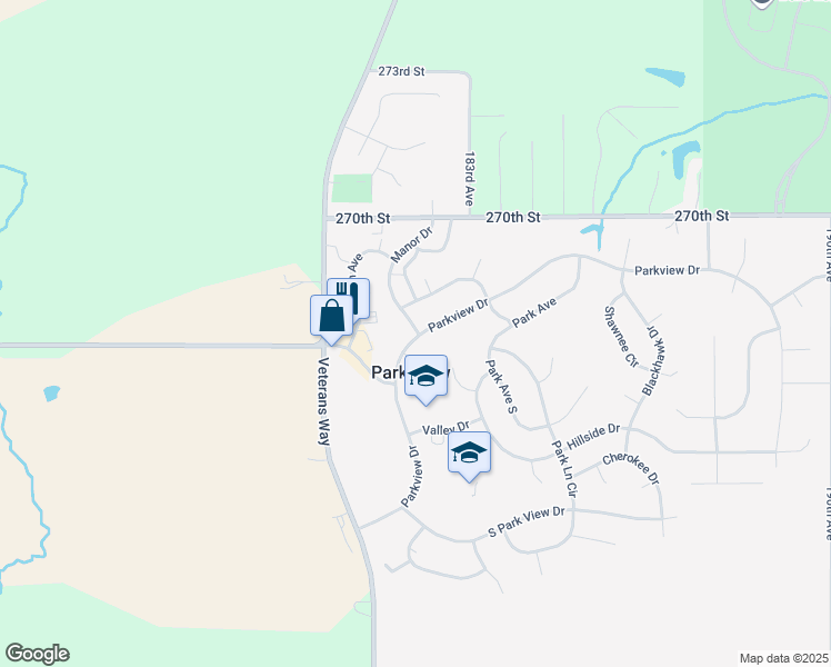 map of restaurants, bars, coffee shops, grocery stores, and more near 2 Manor Drive in Eldridge