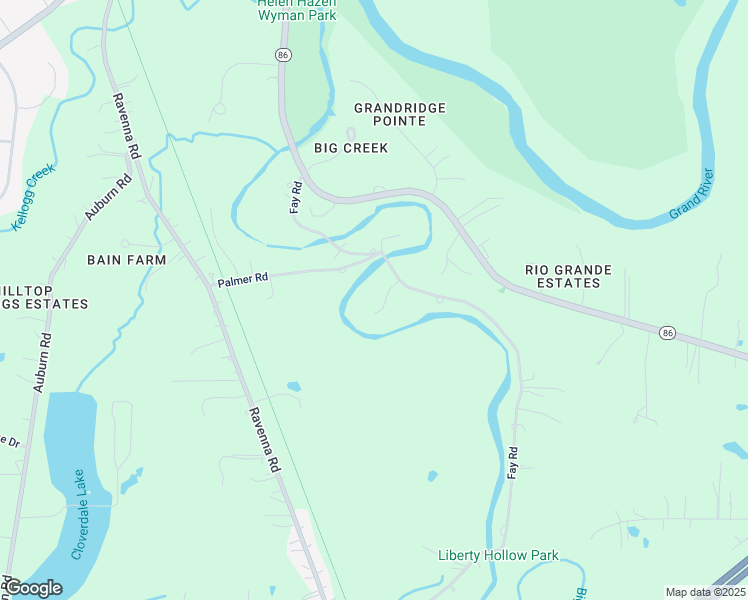 map of restaurants, bars, coffee shops, grocery stores, and more near 6434 Tulip Way in Painesville