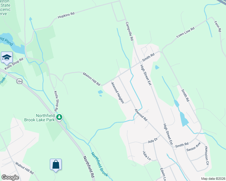 map of restaurants, bars, coffee shops, grocery stores, and more near 94 Atwood Heights in Thomaston