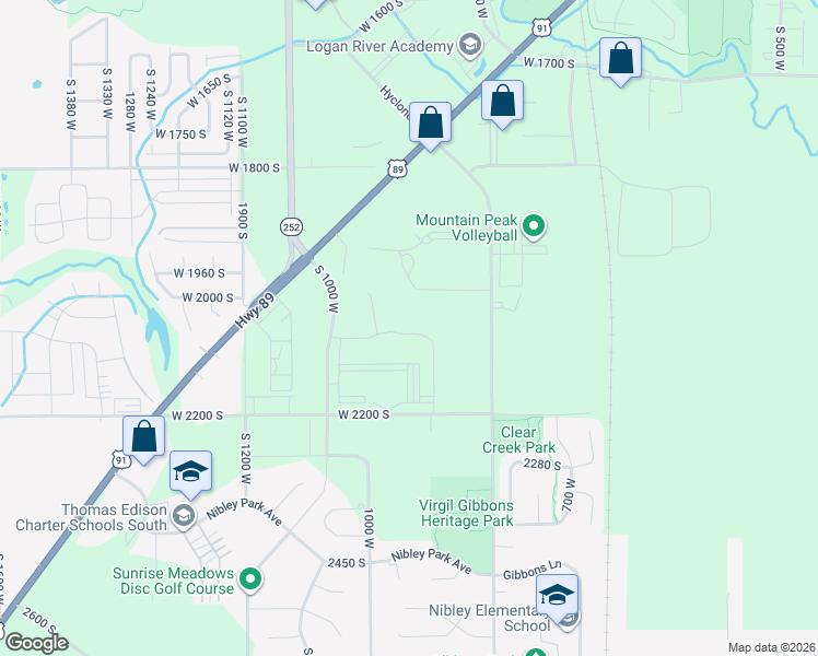 map of restaurants, bars, coffee shops, grocery stores, and more near 925 West 2075 South in Logan
