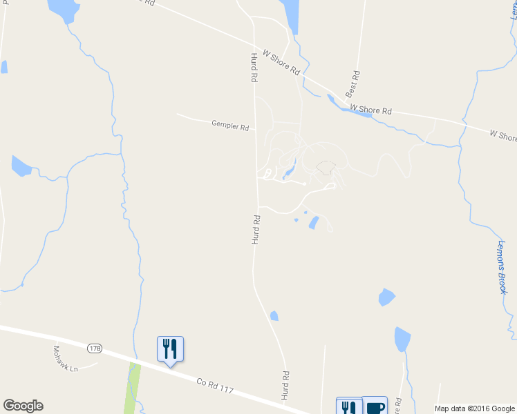 map of restaurants, bars, coffee shops, grocery stores, and more near Hurd Road in Bethel