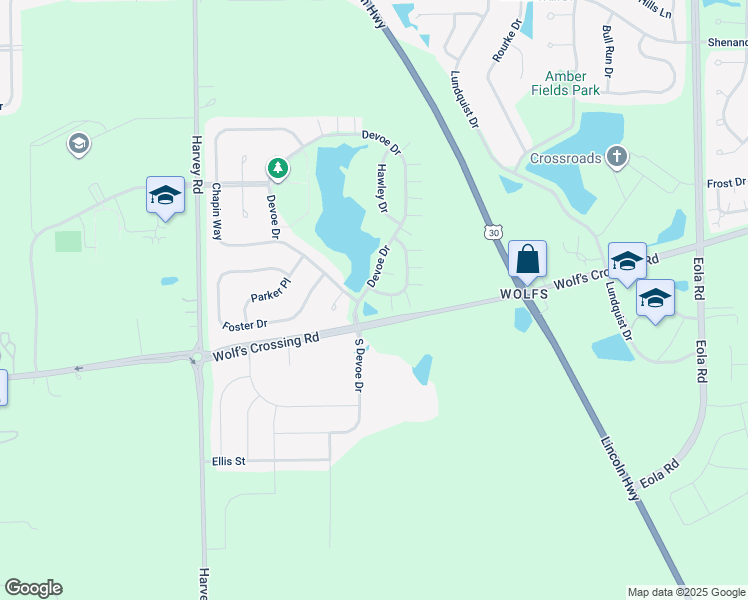 map of restaurants, bars, coffee shops, grocery stores, and more near 412 Valentine Way in Oswego