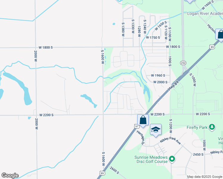 map of restaurants, bars, coffee shops, grocery stores, and more near 1553 West 2100 South in Logan