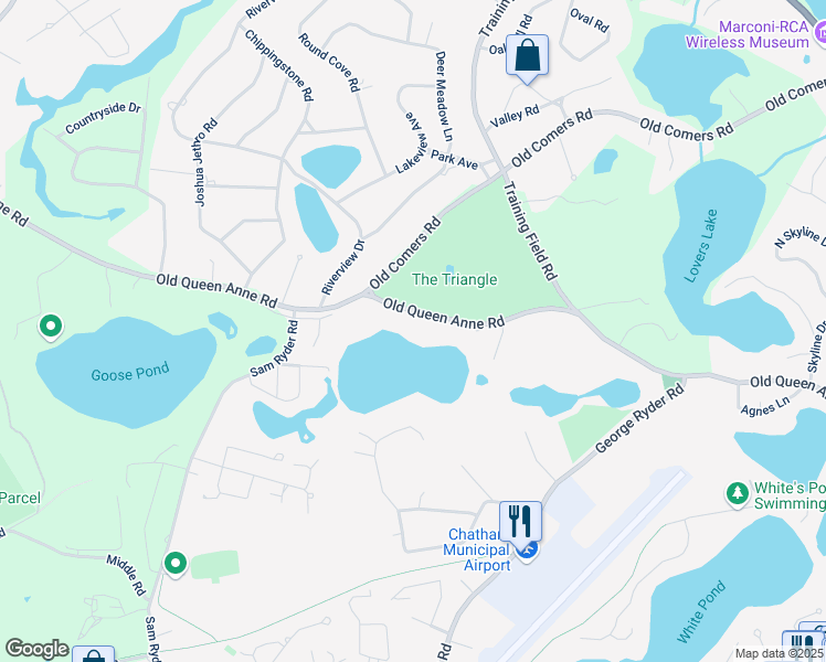 map of restaurants, bars, coffee shops, grocery stores, and more near 797 Old Queen Anne Road in Chatham