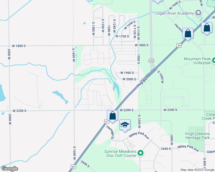 map of restaurants, bars, coffee shops, grocery stores, and more near 2072 South 1400 West in Wellsville
