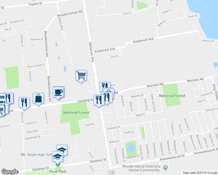 map of restaurants, bars, coffee shops, grocery stores, and more near 8 Sousa Street in Bristol