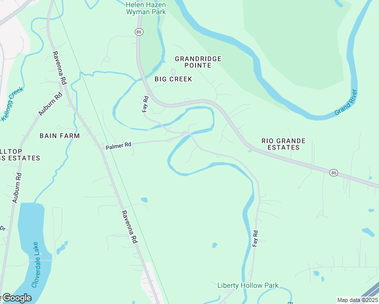 map of restaurants, bars, coffee shops, grocery stores, and more near 6434 Tulip Way in Painesville
