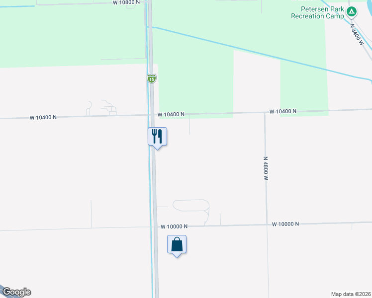 map of restaurants, bars, coffee shops, grocery stores, and more near 10283 N Vista Lane in Elwood