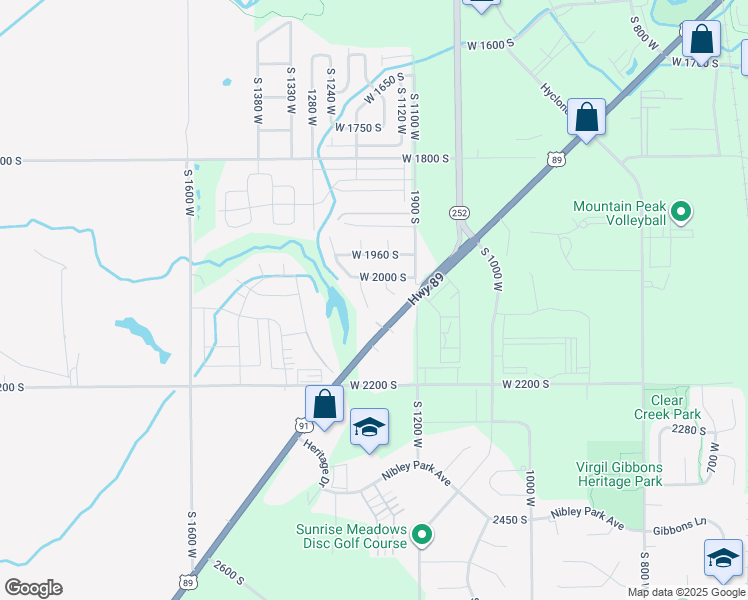 map of restaurants, bars, coffee shops, grocery stores, and more near 1196 Southview Circle in Logan