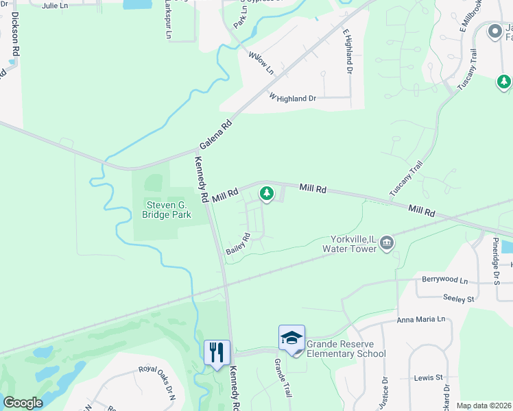map of restaurants, bars, coffee shops, grocery stores, and more near 2244 Beresford Drive in Yorkville