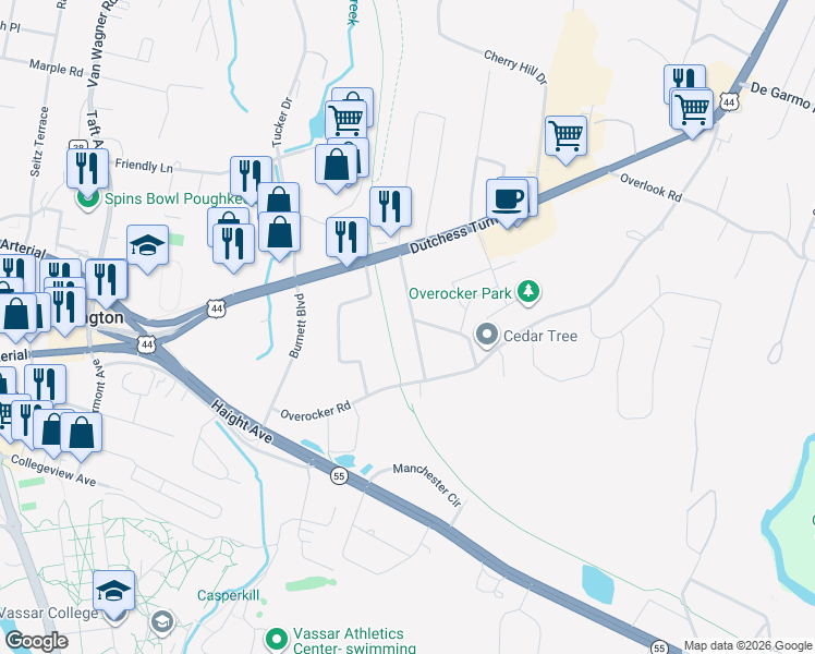 map of restaurants, bars, coffee shops, grocery stores, and more near 29 Peckham Road in Arlington
