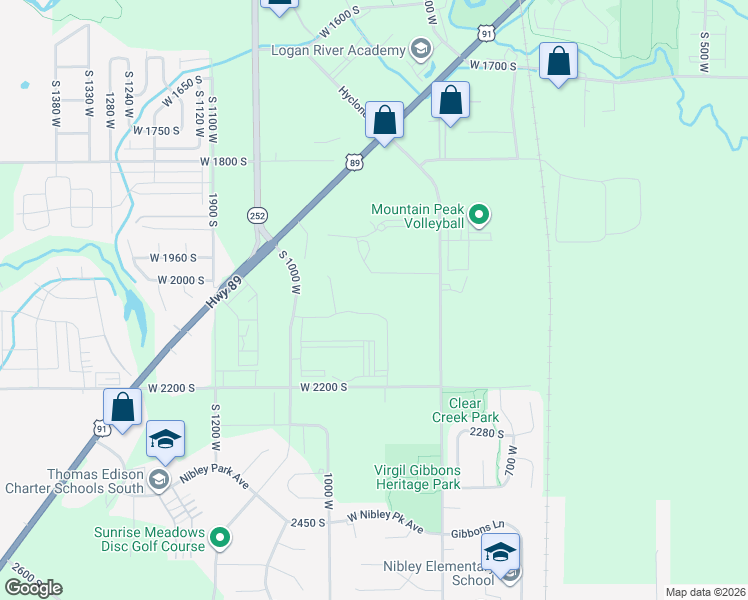 map of restaurants, bars, coffee shops, grocery stores, and more near 925 West 2075 South in Logan