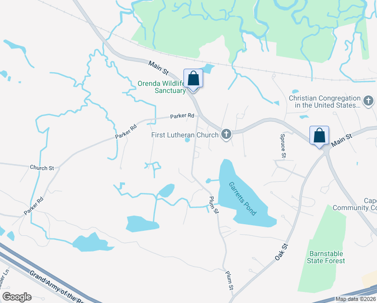 map of restaurants, bars, coffee shops, grocery stores, and more near 355 Plum Street in Barnstable