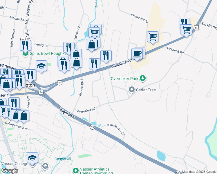 map of restaurants, bars, coffee shops, grocery stores, and more near 29 Peckham Road in Arlington
