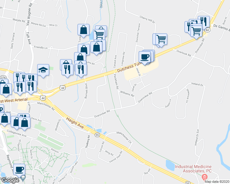 map of restaurants, bars, coffee shops, grocery stores, and more near 29 Peckham Road in Arlington