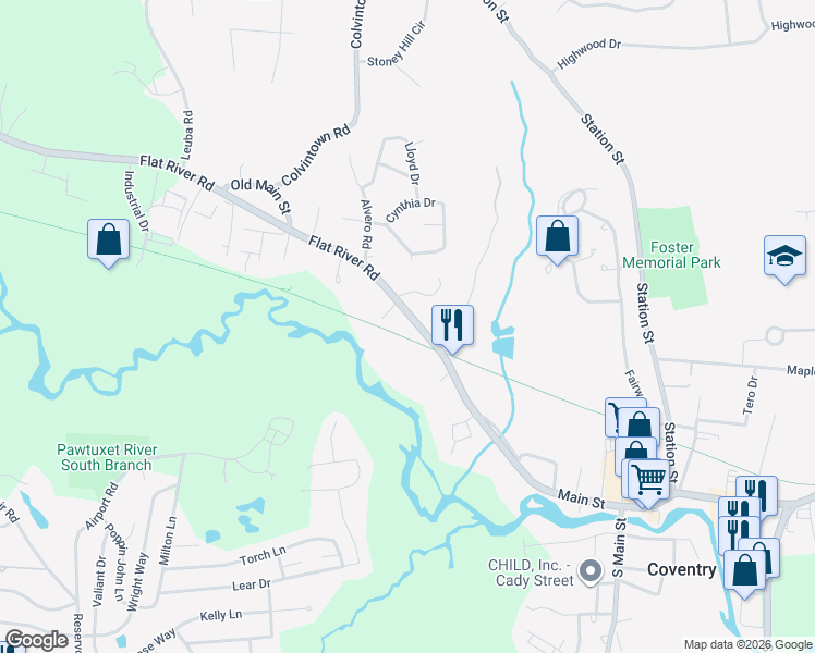 map of restaurants, bars, coffee shops, grocery stores, and more near 4 Collier Way in Coventry