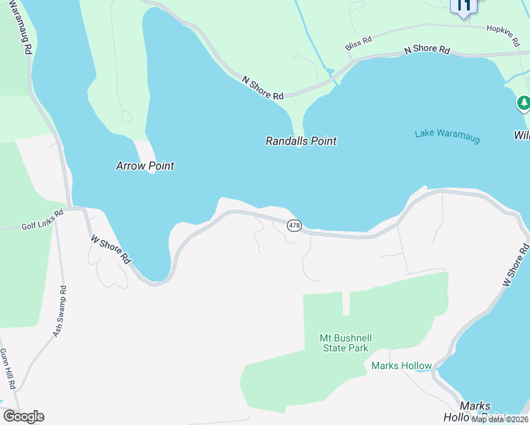 map of restaurants, bars, coffee shops, grocery stores, and more near 214 West Shore Road in Washington