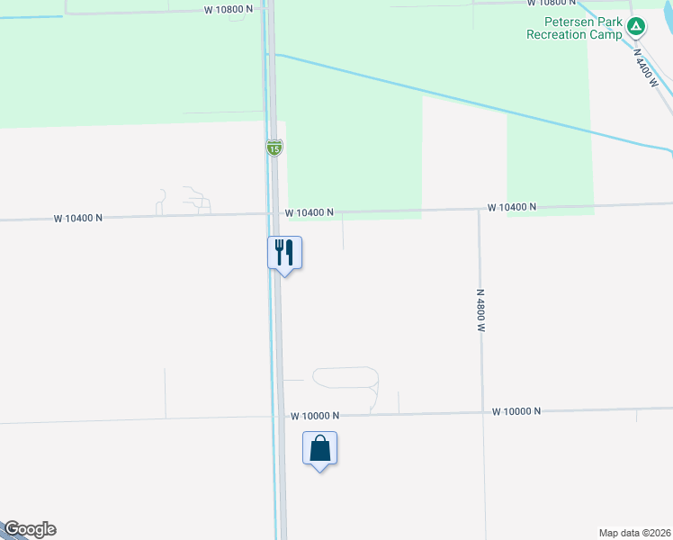 map of restaurants, bars, coffee shops, grocery stores, and more near 10295 N Vista Lane in Elwood