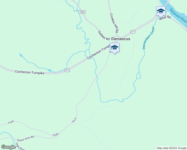 map of restaurants, bars, coffee shops, grocery stores, and more near 123 High School Road in Damascus