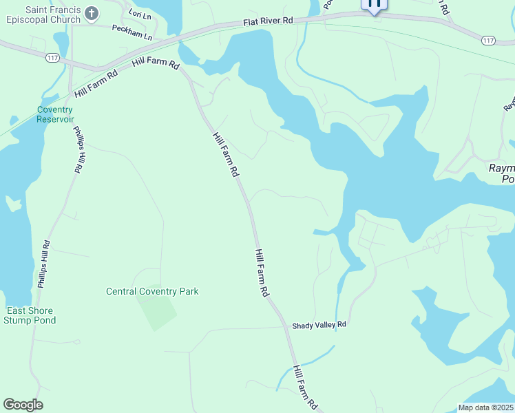 map of restaurants, bars, coffee shops, grocery stores, and more near 526 Hill Farm Rd in Coventry