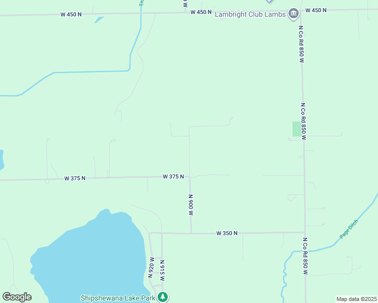 map of restaurants, bars, coffee shops, grocery stores, and more near 8995 West 375 North in Shipshewana