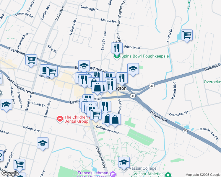 map of restaurants, bars, coffee shops, grocery stores, and more near in Arlington