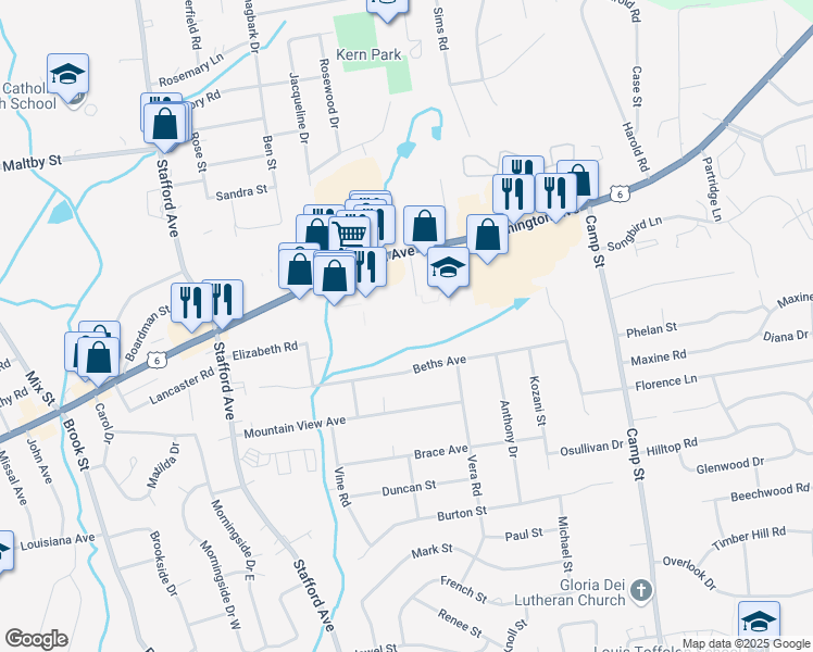 map of restaurants, bars, coffee shops, grocery stores, and more near 181 Beths Avenue in Bristol