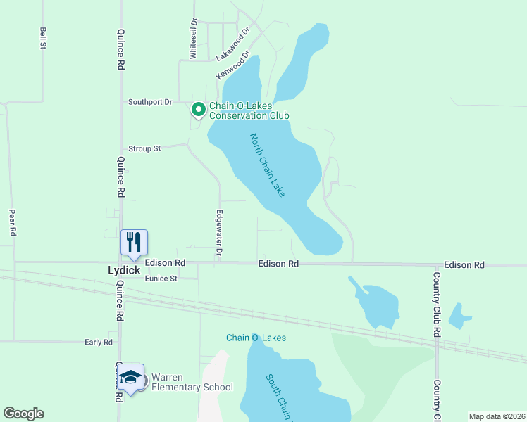 map of restaurants, bars, coffee shops, grocery stores, and more near 54800-54878 Davenport Street in South Bend