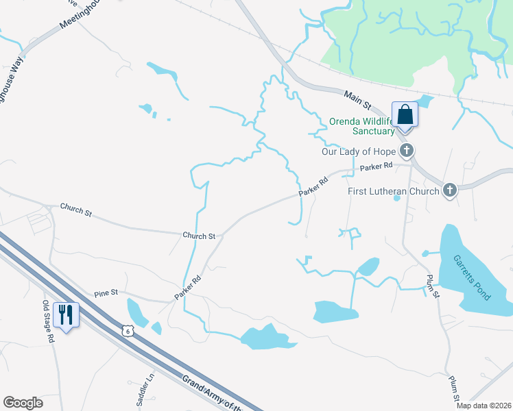 map of restaurants, bars, coffee shops, grocery stores, and more near 298 Parker Road in Barnstable