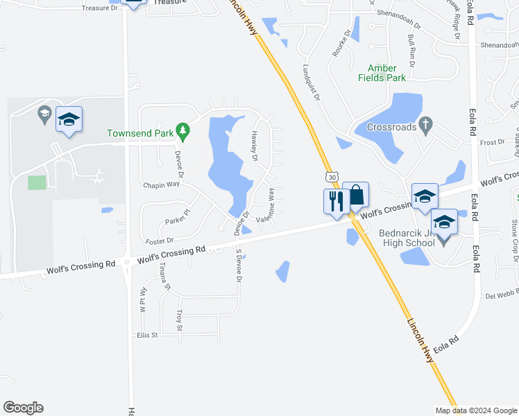 map of restaurants, bars, coffee shops, grocery stores, and more near 118 Devoe Drive in Oswego