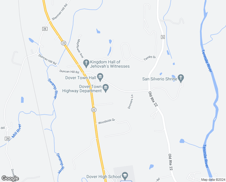 map of restaurants, bars, coffee shops, grocery stores, and more near 152 East Duncan Hill Road in Dover Plains