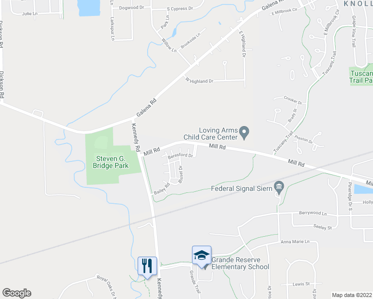 map of restaurants, bars, coffee shops, grocery stores, and more near 2277 Beresford Drive in Yorkville