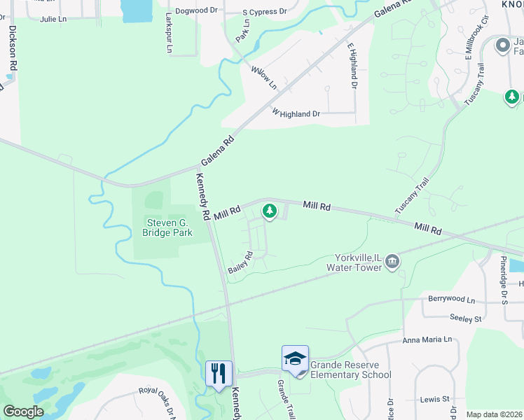 map of restaurants, bars, coffee shops, grocery stores, and more near 2253 Beresford Drive in Yorkville