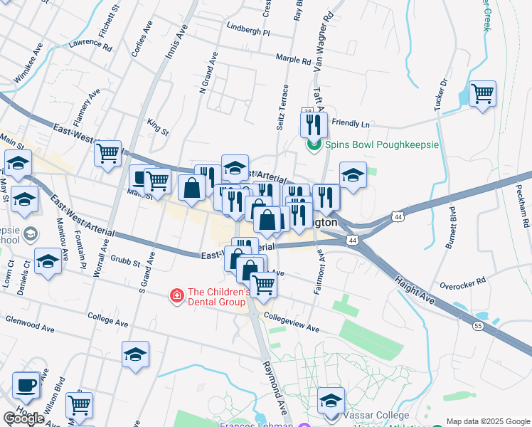 map of restaurants, bars, coffee shops, grocery stores, and more near 12 Van Wagner Road in Arlington