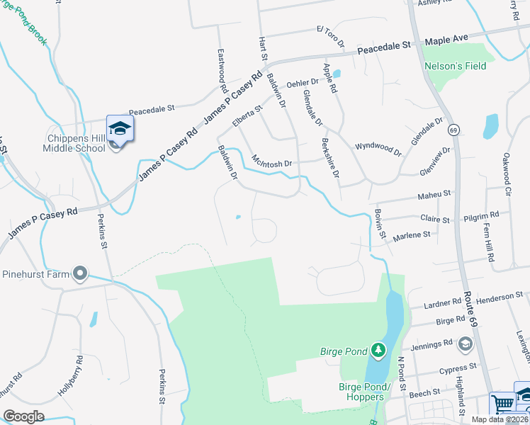 map of restaurants, bars, coffee shops, grocery stores, and more near 164 Owens Way in Bristol