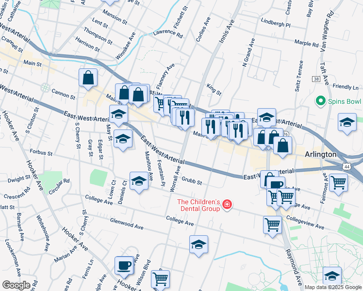 map of restaurants, bars, coffee shops, grocery stores, and more near 24 Reynolds Avenue in Poughkeepsie