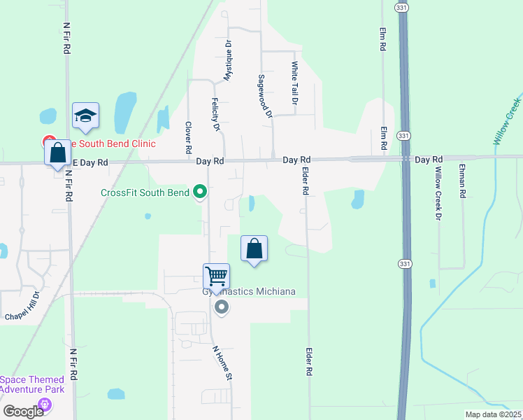 map of restaurants, bars, coffee shops, grocery stores, and more near 212 Remington Court in Mishawaka