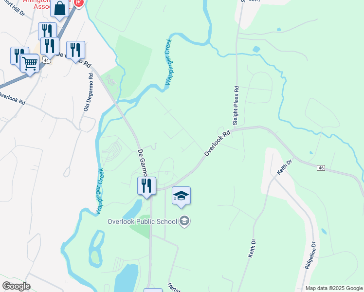 map of restaurants, bars, coffee shops, grocery stores, and more near 3 Collins Drive in Poughkeepsie