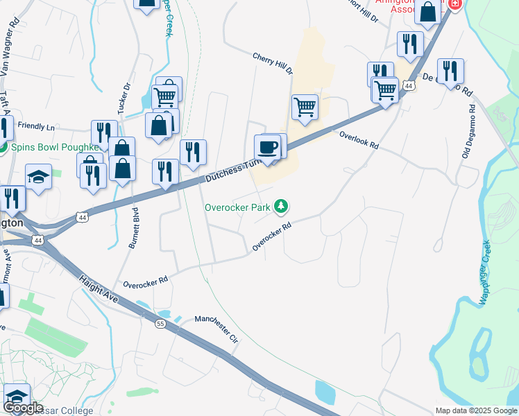 map of restaurants, bars, coffee shops, grocery stores, and more near 8 Janet Drive in Arlington