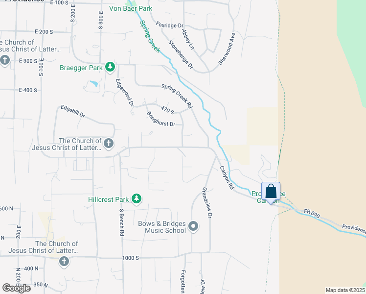 map of restaurants, bars, coffee shops, grocery stores, and more near South 600 East in Providence