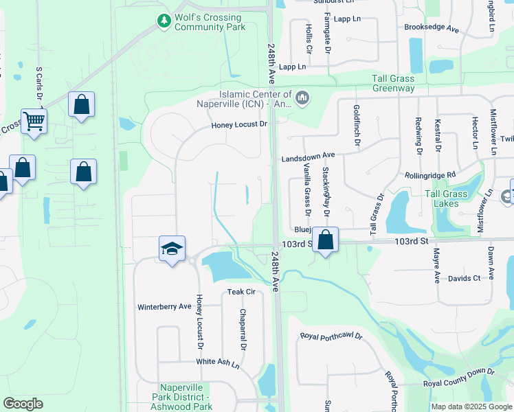 map of restaurants, bars, coffee shops, grocery stores, and more near in Naperville