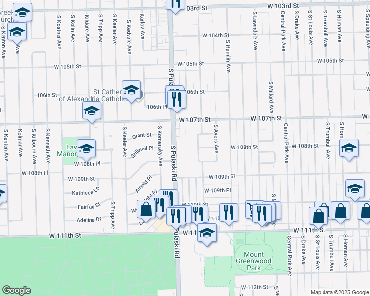 map of restaurants, bars, coffee shops, grocery stores, and more near in Chicago